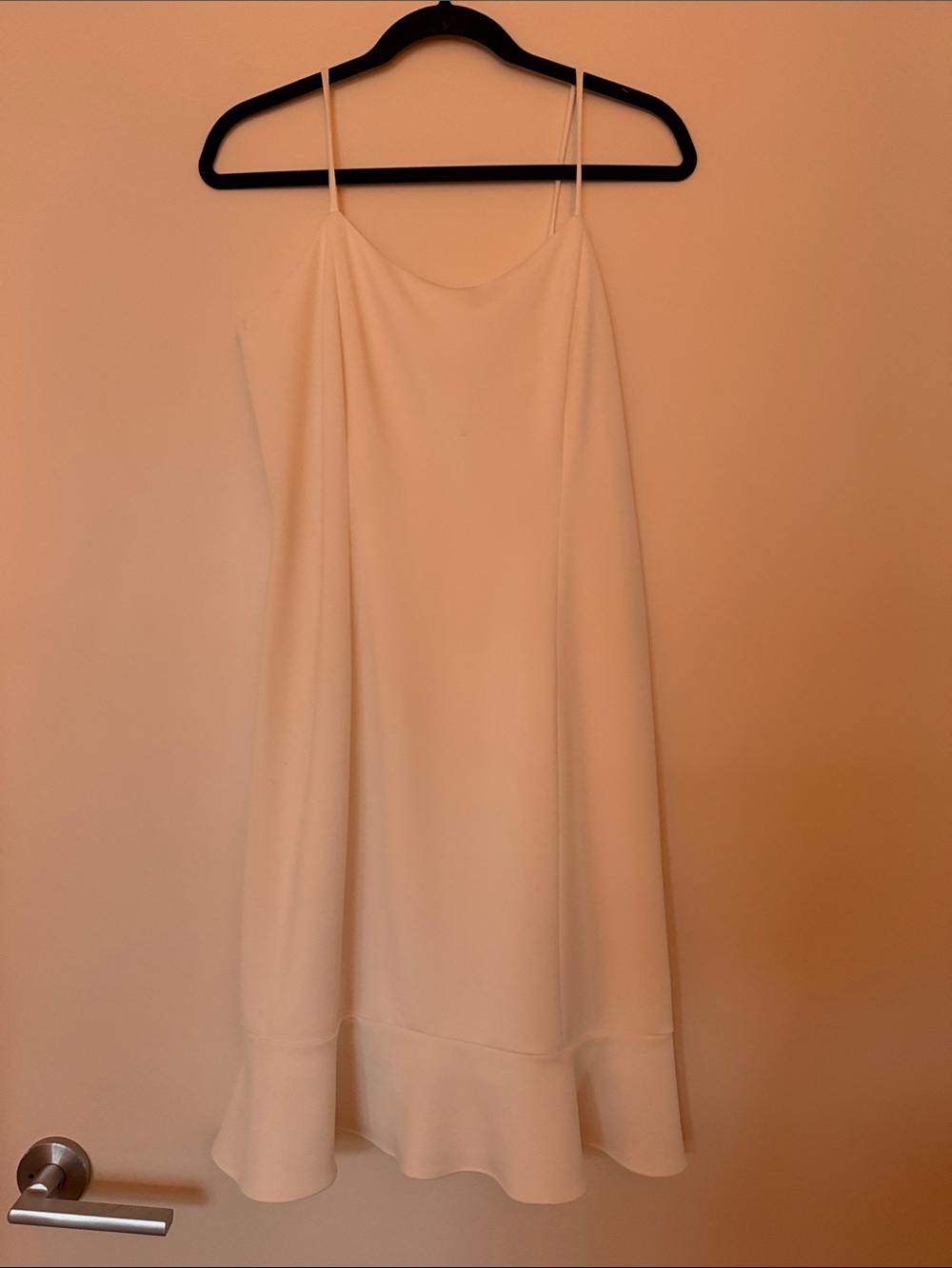 Cream Slip Mini Dress with Delicate Spaghetti Straps